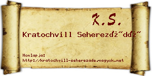 Kratochvill Seherezádé névjegykártya